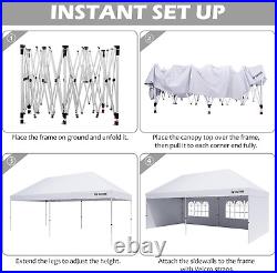 OUTFINE Canopy 10'X20' Pop up Canopy Gazebo Commercial Tent with 4 Removable Sid