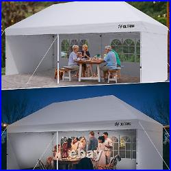 OUTFINE Canopy 10'X20' Pop up Canopy Gazebo Commercial Tent with 4 Removable Sid