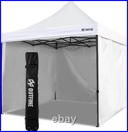 OUTFINE Canopy 10x10 Pop Up Commercial Canopy Tent with 3 Side Walls Instant
