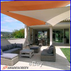 Orange Deluxe Rectangle Sun Shade Sail UV Top Outdoor Canopy Patio Awning Lawn