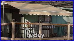 Outdoor 10'×8' Manual Retractable patio deck awning sun shade shelter canopy tan