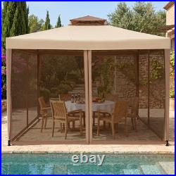 Outdoor 10' x 10' Gazebo Tent Camping Canopy withSteel Frame for Parties Gathering