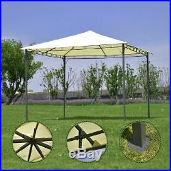 Outdoor 10'x10' Square Gazebo Canopy Tent Shelter Awning Garden Patio Beige New
