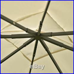 Outdoor 10'x10' Square Gazebo Canopy Tent Shelter Awning Garden Patio Beige New