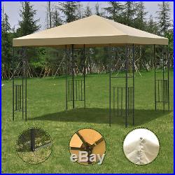 Outdoor 10'x10' Square Gazebo Canopy Tent Steel Frame Shelter Awning Brown