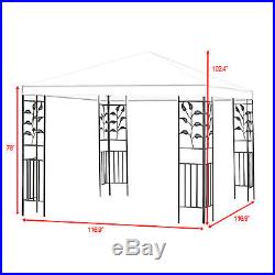 Outdoor 10'x10' Square Gazebo Canopy Tent Steel Frame Shelter Awning Brown