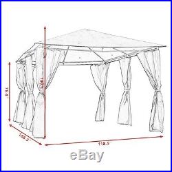Outdoor 10'x13' Gazebo Canopy Tent Shelter Awning Steel Frame WithWalls Brown New