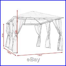 Outdoor 10'x13' Gazebo Canopy Tent Shelter Awning Steel Frame WithWalls Brown New