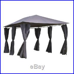 Outdoor 10'x13' Gazebo Canopy Tent Shelter Awning Steel Frame WithWalls Gray New