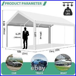 Outdoor 10'x20' Carport with Doors&Sidewalls, Heavy Duty Canopy Garage Shed Tent! #