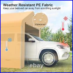 Outdoor 10'x20' Carport with2 Doors&Sidewalls, Heavy Duty Canopy Garage Shed Tent