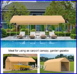Outdoor 10'x20' Carport with2 Doors&Sidewalls, Heavy Duty Canopy Garage Shed Tent