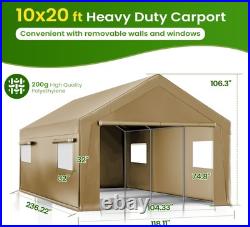 Outdoor 10'x20' Heavy Duty Carport, Car Canopy, Portable Garage, Party Tent, Shed