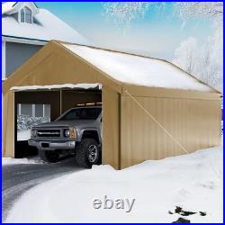 Outdoor 10'x20' Heavy Duty Carport with2 Doors&2 Sidewalls, Canopy Garage Tent Shed