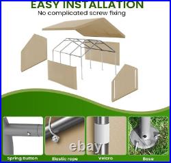Outdoor 10'x20' Heavy Duty Carport with2 Doors&2 Sidewalls, Canopy Garage Tent Shed