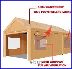 Outdoor 10'x20' Heavy Duty Garage Shed Car Shelter Carport Canopy Shade Car Boat