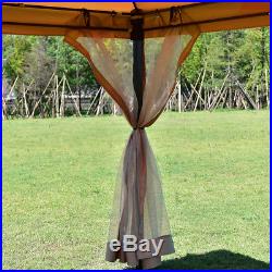 Outdoor 2-Tier 10'x10' Gazebo Canopy Shelter Awning Tent Patio Garden Brown New
