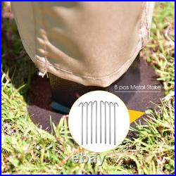 Outdoor 2-Tier 10'x10' Gazebo Canopy Shelter Awning Tent Patio Garden Brown New