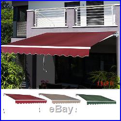 Outdoor 8'x7'/13'x8' Patio Awning Sun Shade Canopy Shelter Manual Retractable