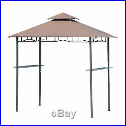 Outdoor 8FT Double-tier BBQ Grill Canopy Barbecue Shelter Tent Patio Deck Cover