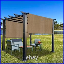 Outdoor Adjustable Pergola Shade Cover Canopy with Heavy Duty Weighted Rods Walnut