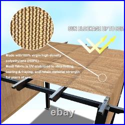 Outdoor Adjustable Pergola Shade Cover Canopy with Heavy Duty Weighted Rods Walnut
