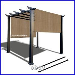 Outdoor Adjustable Pergola Shade Cover Canopy with Heavy Duty Weighted Rods Walnut