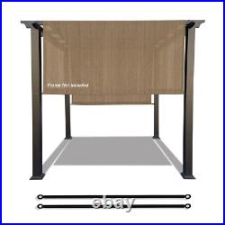 Outdoor Adjustable Pergola Shade Cover Canopy with Heavy Duty Weighted Rods Walnut