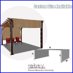Outdoor Adjustable Pergola Shade Cover Canopy with Heavy Duty Weighted Rods Walnut