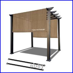 Outdoor Adjustable Pergola Shade Cover Canopy with Heavy Duty Weighted Rods Walnut