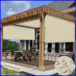 Outdoor Beige Waterproof Pergola Replacement Shade Cover with Rod UV Block Mesh