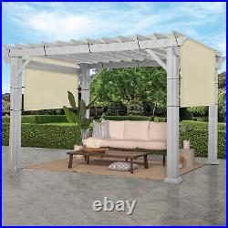 Outdoor Beige Waterproof Pergola Replacement Shade Cover with Rod UV Block Mesh