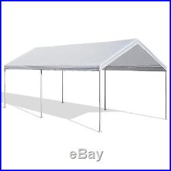 Outdoor Carport Garage Tent 10x20 Steel Frame Car Canopy Shelter Cover White NEW