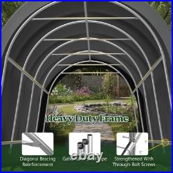 Outdoor Carports 10x20 ft Heavy Duty Car Canopy Garage Galvanized Frame Canopy