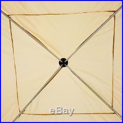 Outdoor Gazebo Canopy 10' x 10' Pop Up Tent Mesh Screen Patio Shade tan
