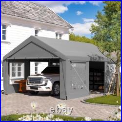 Outdoor Grey Carport 10x20 Heavy Duty Canopy Shed Portable Garage Party Tent