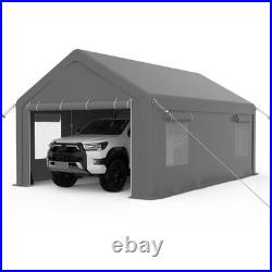 Outdoor Grey Carport 10x20 Heavy Duty Canopy Shed Portable Garage Party Tent