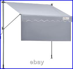 Outdoor Patio Awning Retractable 6.5'x3.9' Awning Sunshade 86-122 Height