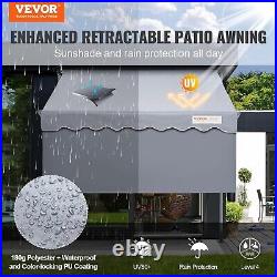 Outdoor Patio Awning Retractable 6.5'x3.9' Awning Sunshade 86-122 Height