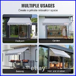 Outdoor Patio Awning Retractable 6.5'x3.9' Awning Sunshade 86-122 Height