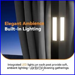 Outdoor Patio Gazebo 10'x10' Netting and Curtain withLED Light & Bluetooth Speaker