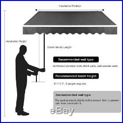 Outdoor Patio Manual Retractable Window Patio Awning Canopy Cover Deck Door Cafe