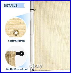 Outdoor Pergola Replacement Shade Cover with Rod Pockets Canopy Shade Cover Beige