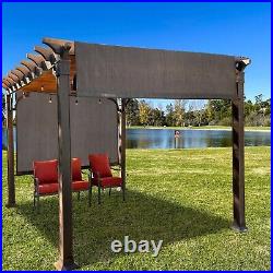 Outdoor Pergola Shade Cover Canopy with Heavy Duty Weighted Metal Rod and Paracord