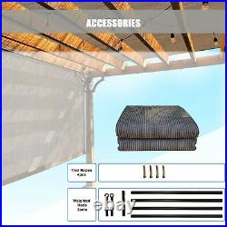 Outdoor Pergola Shade Cover Canopy with Heavy Duty Weighted Metal Rod and Paracord