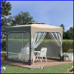 Outdoor Pop Up Adjustable Gazebo With Foldable Canopy Tent 120x120x114