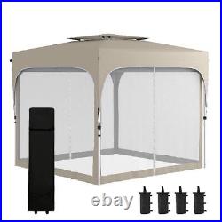 Outdoor Pop Up Adjustable Gazebo With Foldable Canopy Tent 120x120x114