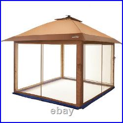 Outdoor Pop Up Gazebo Canopy with Mosquito Netting and Solar LED Light for Party