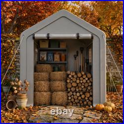Outdoor Portable Storage Shed, Heavy Duty Bike Tent with Roll-up Zipper Door