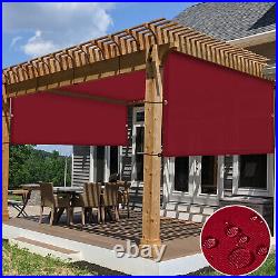 Outdoor Red Waterproof Pergola Replacement Shade Cover with Rod UV Block Mesh